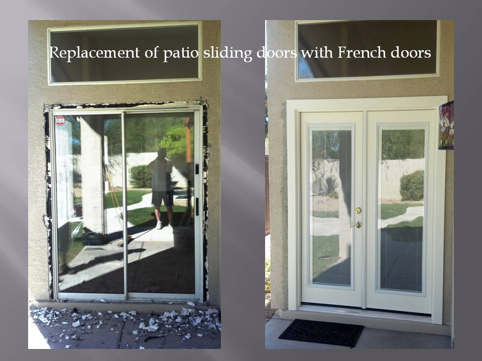 Replacing Patio sliding doors with French doors