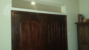 Knotty alder doors and transom 