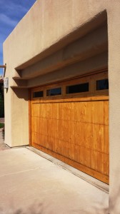 The final product of the refinished garage door 