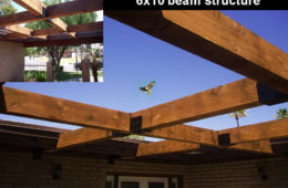 6x10x26 feet wood beam grid