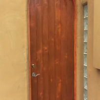 Termite damaged knotty alder door jamb, replaced with custom new jamb