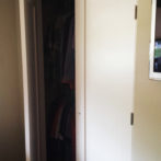 Installing closet Shaker style doors with one panel.