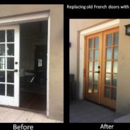 Replacing old French doors with new ones