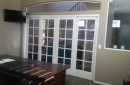 Installation of four French sliding doors system