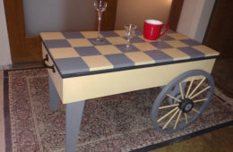 Custom coffee table on wheels