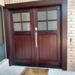 Double mahogany front doors